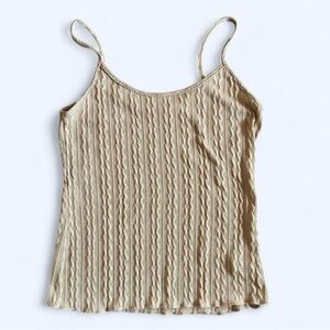 BLUMIN APPAREL Cream/tan Cable Knit Camisole